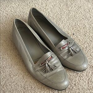 Vintage Christian Dior Tassel Loafers Men’s Size 9 Taupe Leather Made in Italy